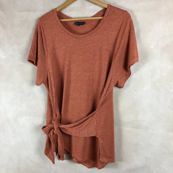 Plus Size Tie front Asymmetrical Knit Top 2X - Picture 2 of 7